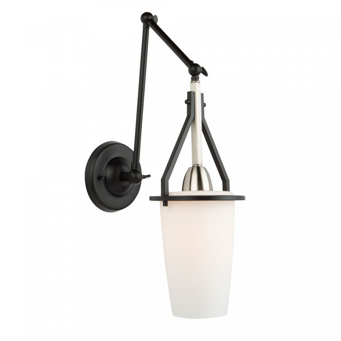 Brydon 1-Light Black Brushed Nickel Cylinder Wall Sconce Pendant