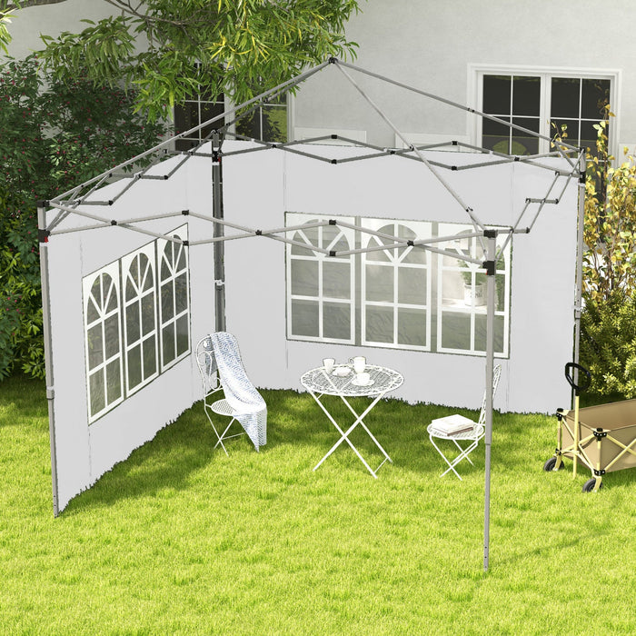 Outsunny Side Panels With Windows For 9.8' X 9.8' Or 9.8' X 13.1' Pop Up Canopy, 2 Pack Sidewalls Re