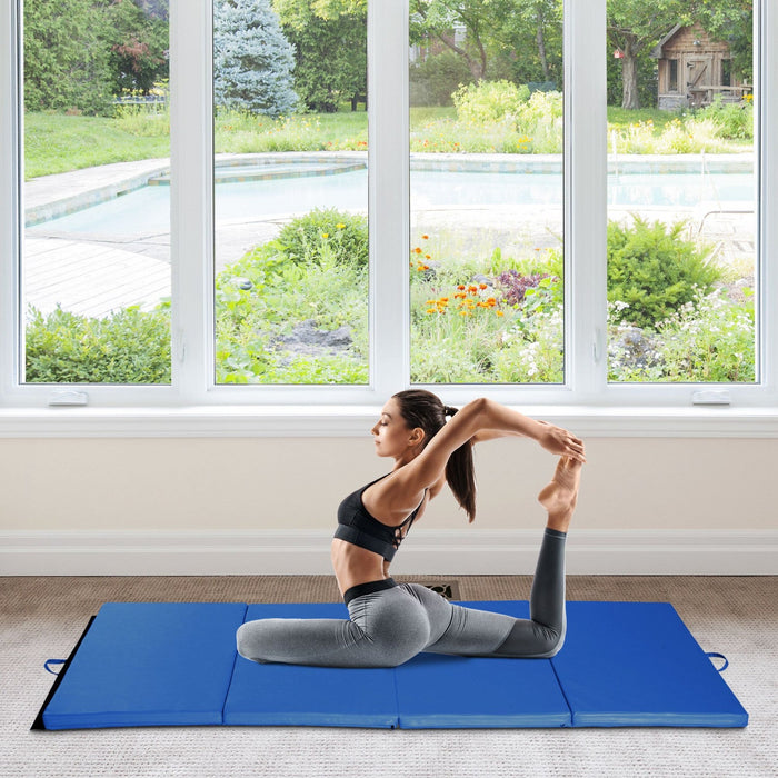 Soozier 4ft X 8ft X 2inch Tri-fold Gymnastics Tumbling Mat Exercise Mat With Carrying Handles For Mm