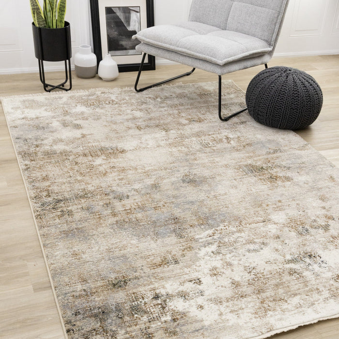 Sydney Beige Grey Cream Distressed Area Runner - 2'0\" x 7'10\"