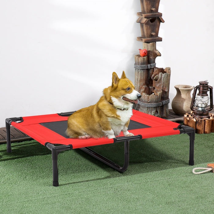 Pawhut Elevated Dog Bed, Dog Cot Bed, Cooling Raised Pet Cot Indoor Outdoor With Washable Breathable