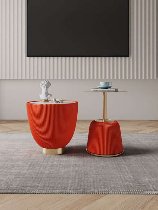 Anderson Modern 2-Piece End Table in Orange 