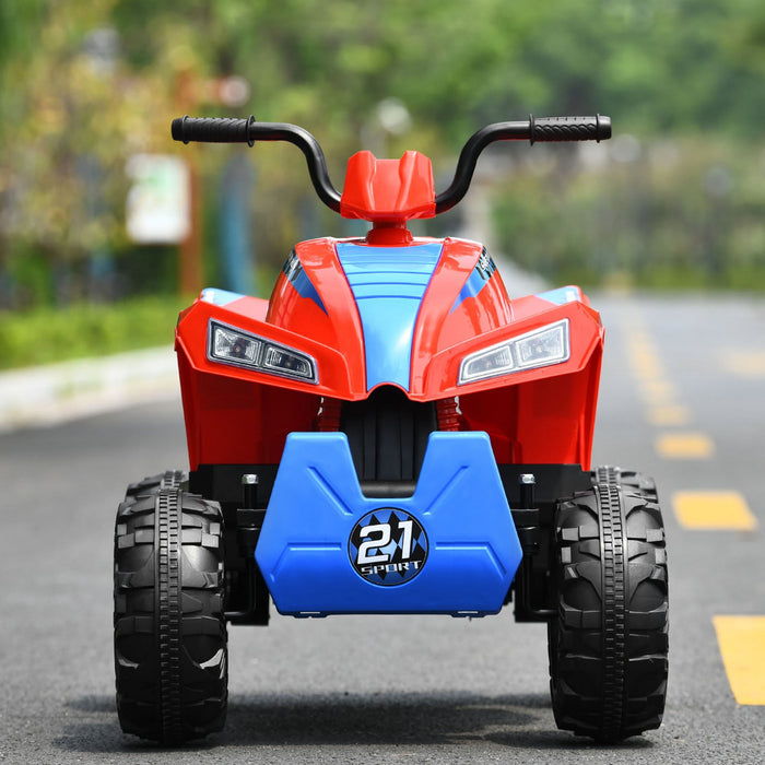Costway Kids Ride On Atv 4 Wheeler Quad Spring Suspension W/ Lights&music Red