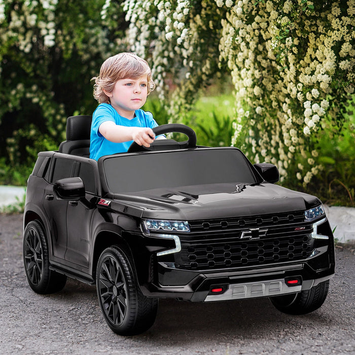 Aosom 12v Licensed Chevrolet Tahoe Ride On Car, Kids Powered Ride-On Car With Remote Control, 3 Spee
