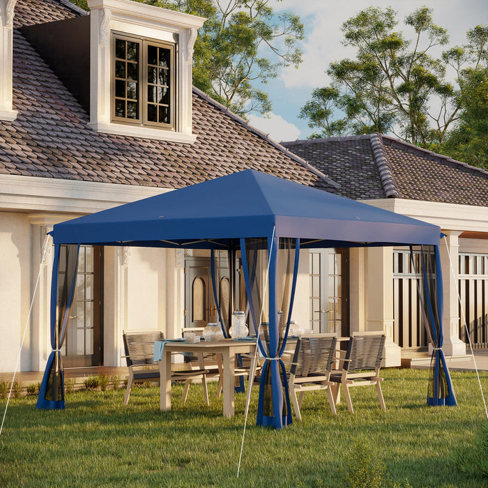 Outsunny 10' X 10' Pop Up Canopy Tent Gazebo With Removable Mesh Sidewall