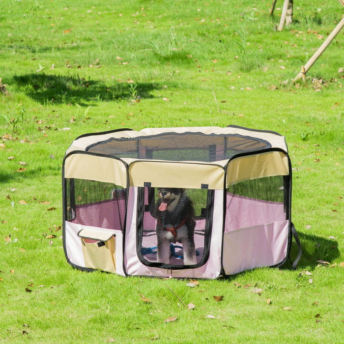 Pawhut 49-inch Large Exercise Puppy Pet Playpen Portable Dog Cat Pet Play Pen Pet Cage Tent Kennel C