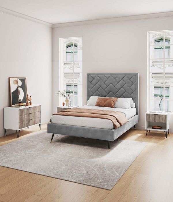 Dumbo Modern 2-Piece Dresser Set in Rustic Gray and White 
