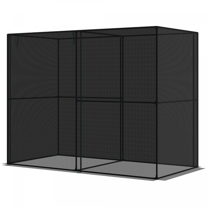 Outsunny 4' X 8' Crop Cage, Plant Protection Tent With Zippered Doors For Vegetable Garden, Backyard
