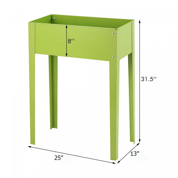 Costway 24'' X12'' Outdoor Elevated Garden Plant Stand Raised Tall Flower Bed Box