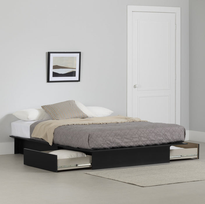 Step One Platform Bed With Drawers - Pure Black 