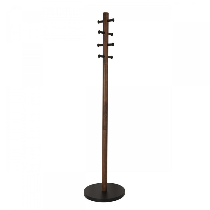 Umbra Modern Wood Pillar Coat Rack - Black and Walnut
