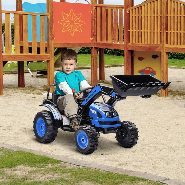 Aosom Kids Digger Powered Ride-On Excavator 6v Battery Powered Construction Tractor Music Headlight 