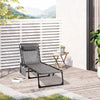 Outsunny Folding Lounge Chair, Reclining Tanning Chair With Adjustable Back