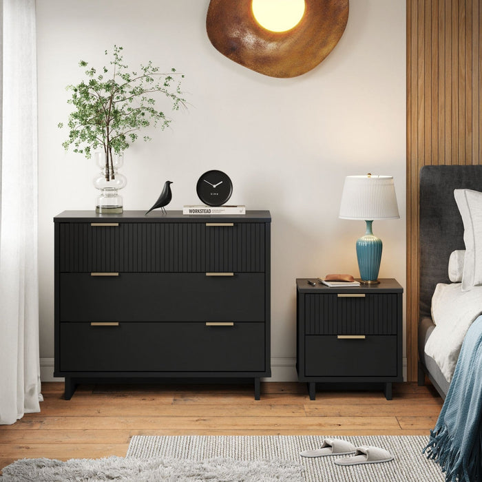 Granville Modern 2-Piece Dresser Set in Black 