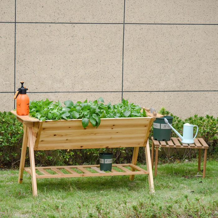 Outsunny Elevated Planter Box With Legs Raised Garden Bed Outdoor Free Standing Wooden Planter With 