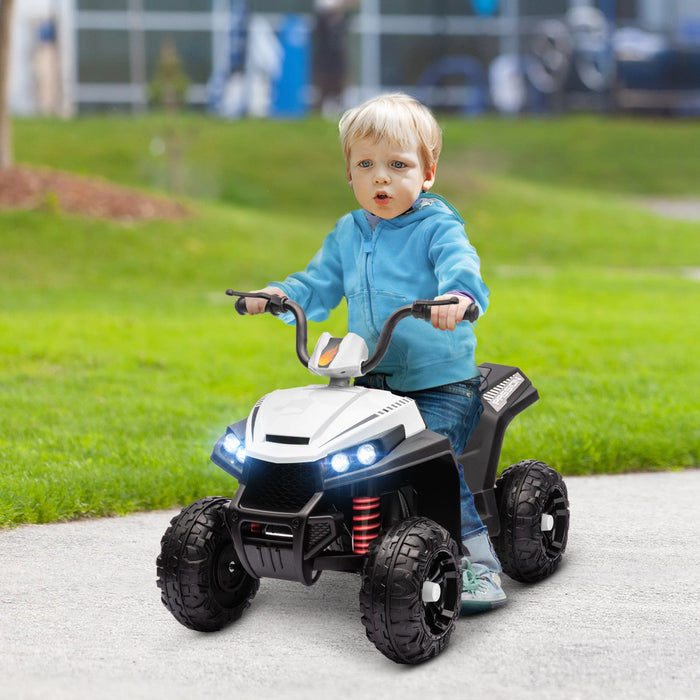 Qaba 12v Electric Car For Kids, Battery Powered Ride-On Quad Kids Atv With Four Wheels Spring Suspen