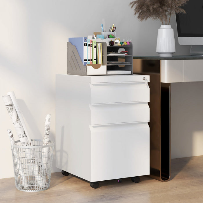 Vinsetto 3-drawer Vertical Filing Cabinet For Letter A4 Legal Size
