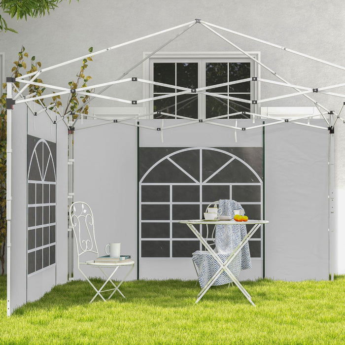 Outsunny Instant Canopy Sidewalls With Windows And Doors, For 10' X 10' Or 10' X 20' Pop Up Canopy, 