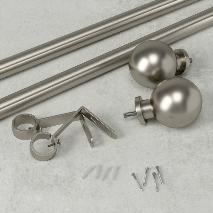 Umbra Bolas Nickel Expandable 1\" Curtain Rod - 36\"-72\" 