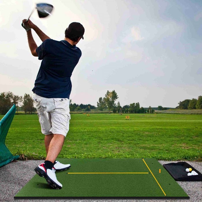 Costway 5 X 4 Ft Golf Hitting Mat Artificial Indoor Outdoor Turf Golf Training Mat 25 Mm