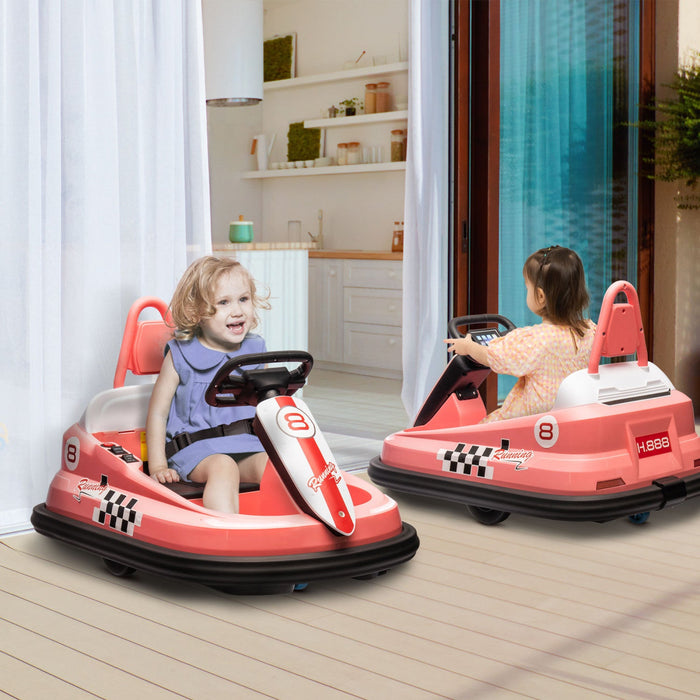 Aosom Kids Bumper Car, 6v 360° Rotation Electric Ride On Car, Twin Motors Battery Powered Ride-On To