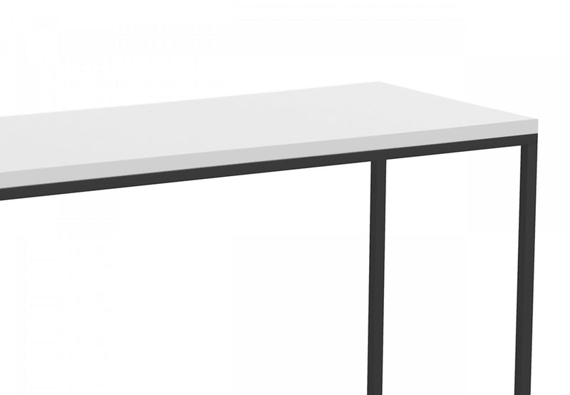 31” Modern Console Table - White With Black Metal 