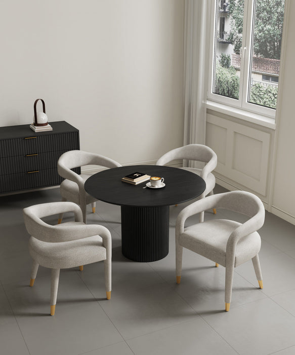 Aspen and Hathaway Modern Industry Chic 5-Piece Dining Set in Gold Dust and Black 