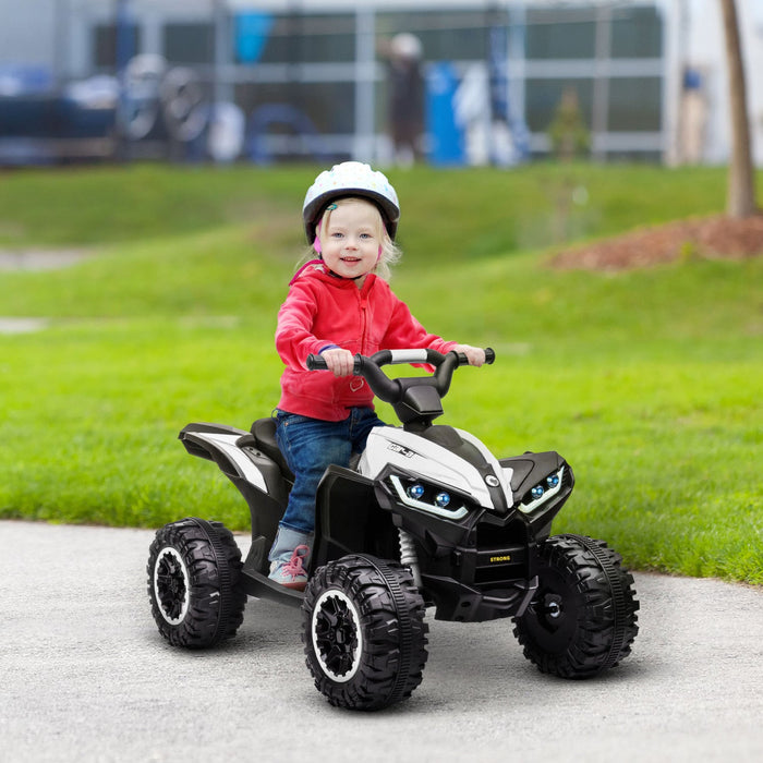 Aosom 12v Kids Powered Ride-On Atv, Four Wheeler Kids Quad With Music, Mp3, Headlights, High & Low S
