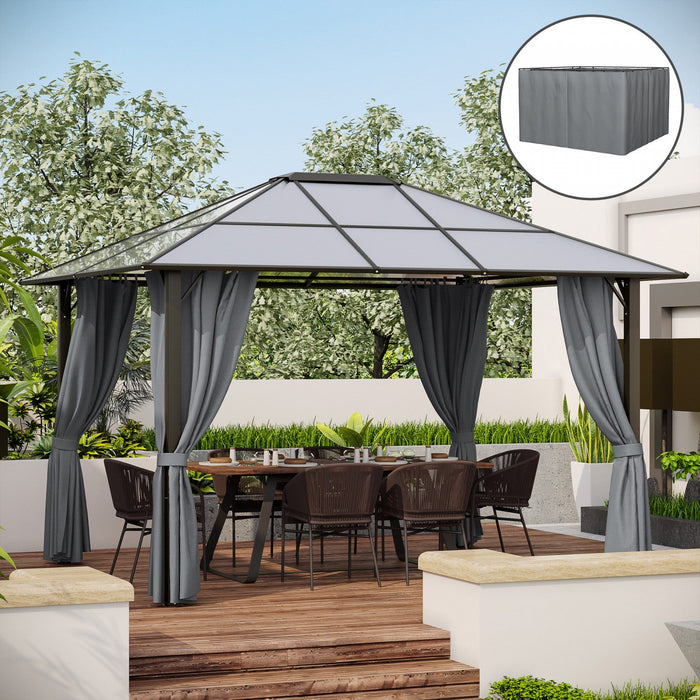Outsunny Replacement Gazebo Curtains With Zipper, 4-panel Gazebo Privacy Side Panels Only, For 10' X