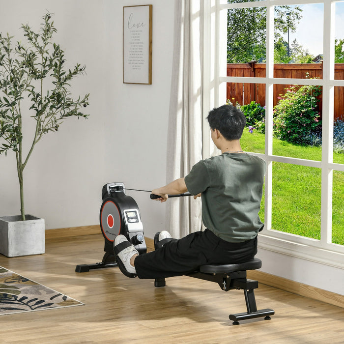 Soozier Magnetic Rowing Machine, Foldable Rower With 8 Level Resistance, Digital Monitor & Transport