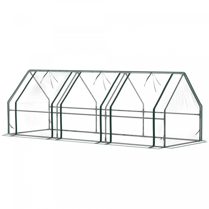 Outsunny 9' X 3' X 3' Portable Tunnel Greenhouse With Zipper Doors Clear
