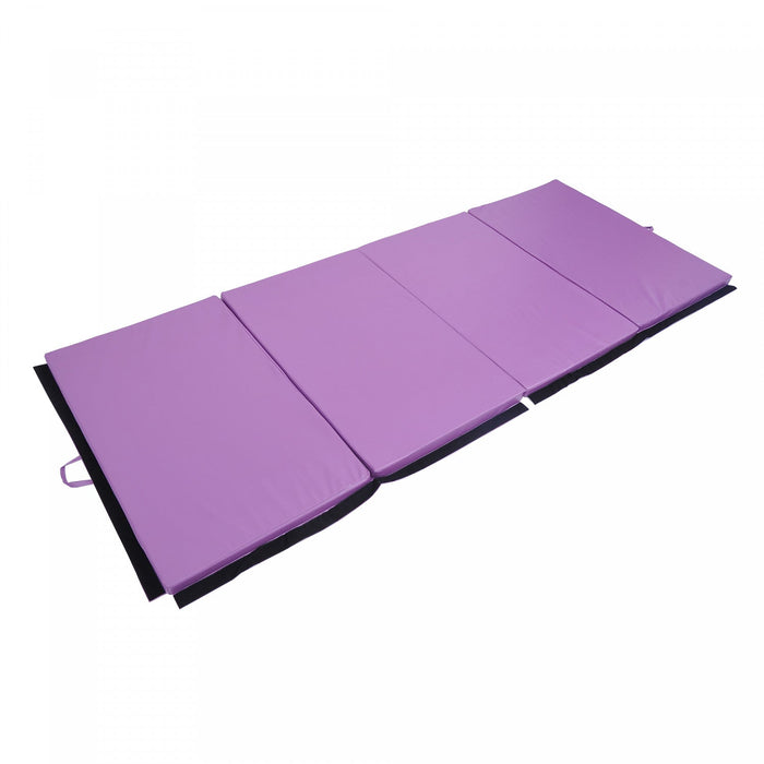 Soozier 4'x10'x2\" Folding Gymnastics Tumbling Mat, Exercise Mat With Carrying Handles For Yoga, Mma,