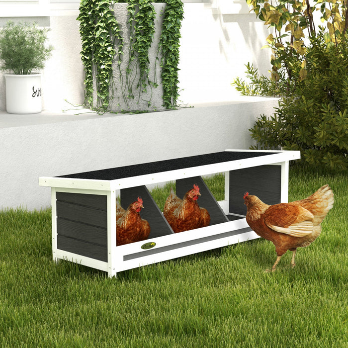 Pawhut Wood Nesting Boxes For Chickens, Laying Nest Box, Chicken Coop Accessories With Asphalt Roof,