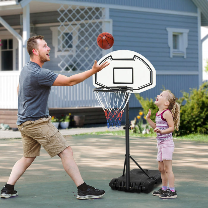 Homcom 51"-64" Height Adjustable Basketball System Poolside Hoop Stand