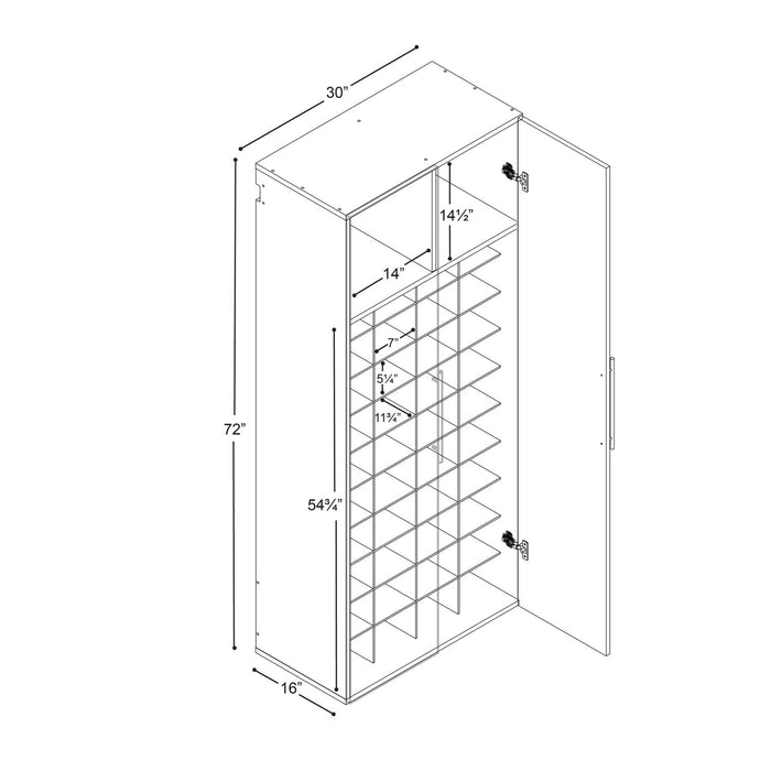 Hangups 40-shoe Cubby Storage Cabinet - White 