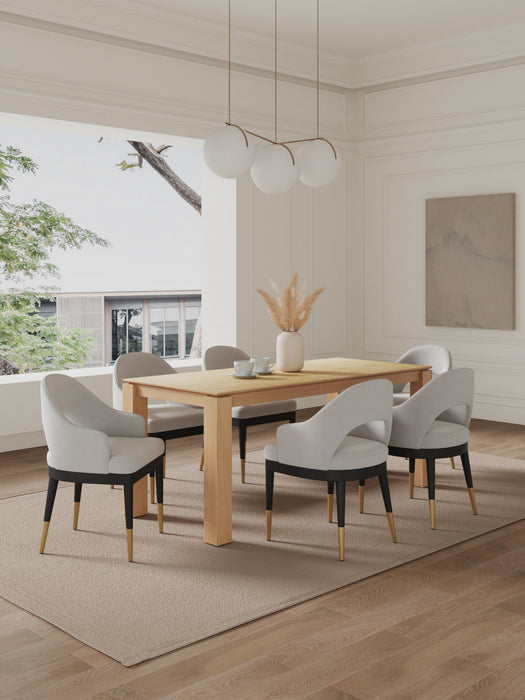 Carrington and Rockaway Modern Industry Chic 7-Piece Dining Set in Light Gray and Natural 