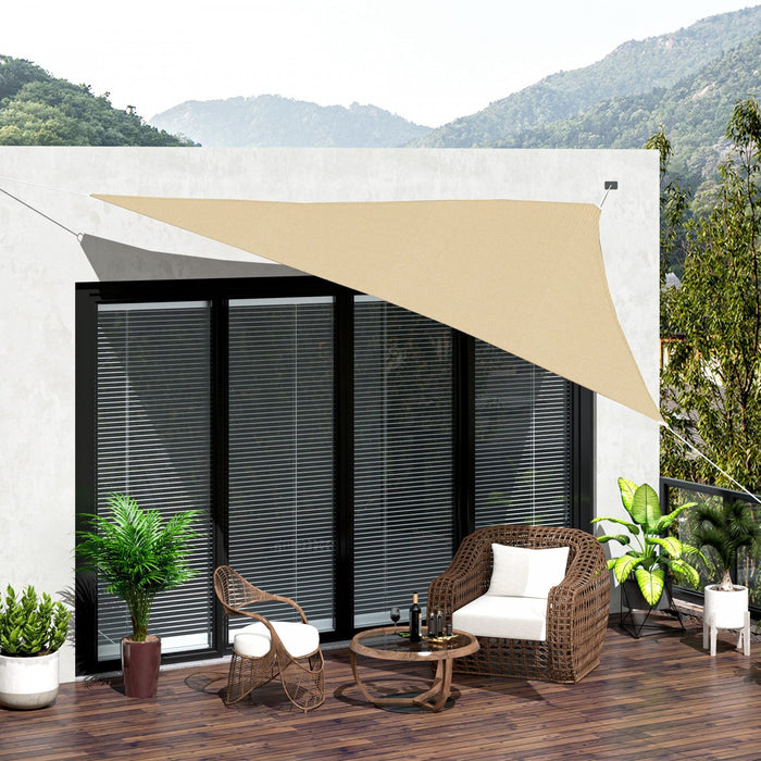 Outsunny Triangle 12' Canopy Sun Sail Shade Garden Cover Uv Protector Outdoor Patio Lawn Shelter Wit