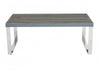 Sylph Coffee Table, Faux Wood & Stainless Steel 
