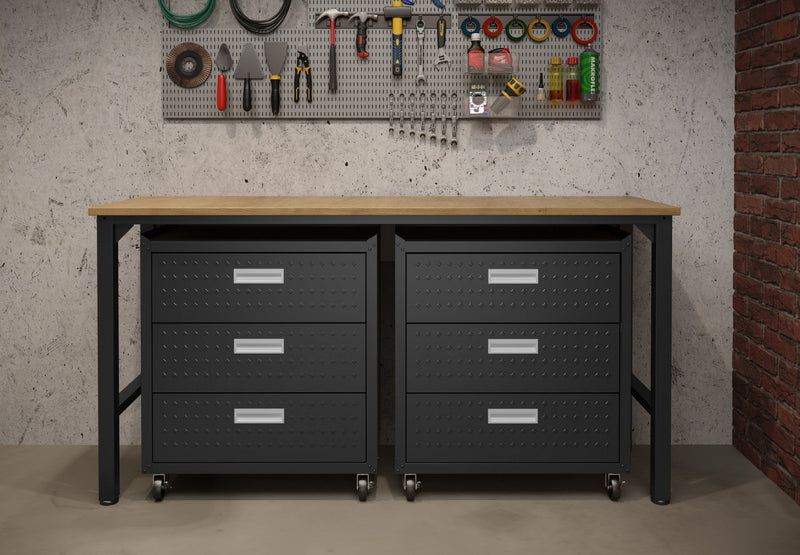 Fortress Modern 3-Piece Garage Set in Charcoal Gray Garage Storage 