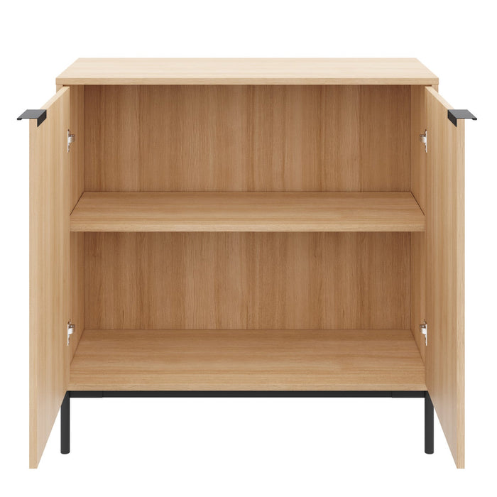 Nordika Slim 2-Door Storage Cabinet - Natural Blonde Oak 