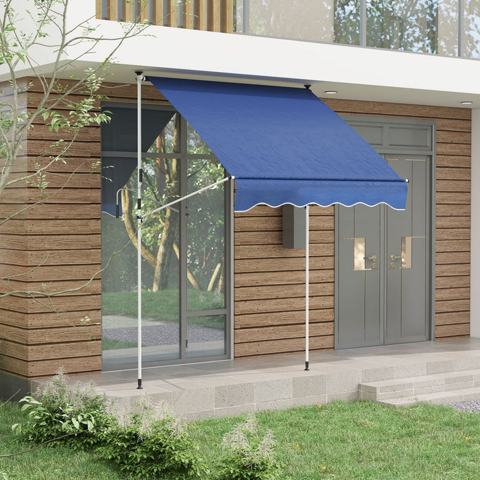 Outsunny 6.6'x5' Manual Retractable Patio Awning Window Door Sun Shade Deck Canopy Shelter Water Res
