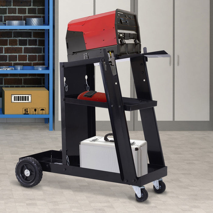 Durhand 3 Tier Garage Welding Cart With Safety Chain