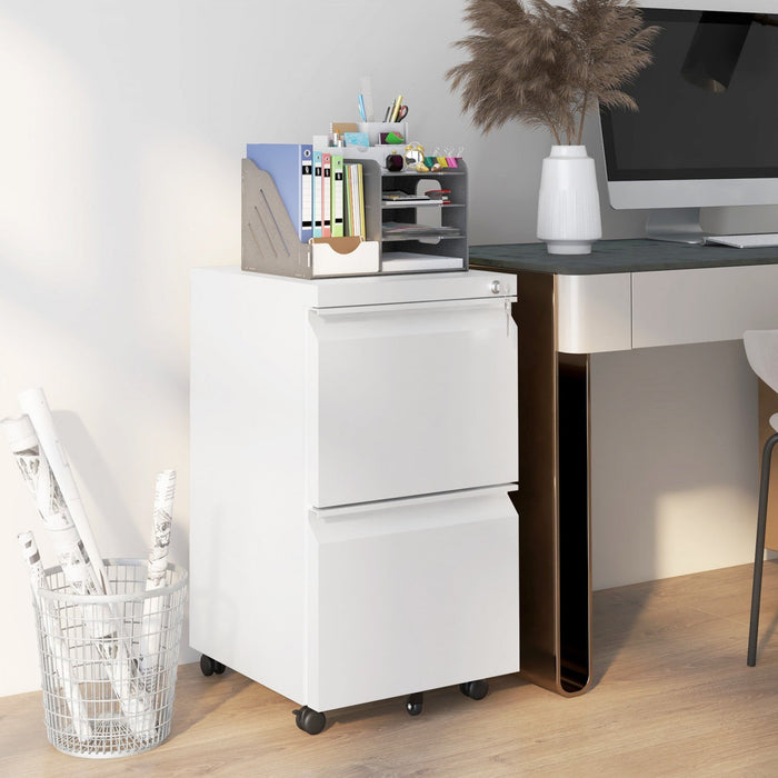 Vinsetto 2-drawer Vertical Filing Cabinet For Letter A4 Legal Size