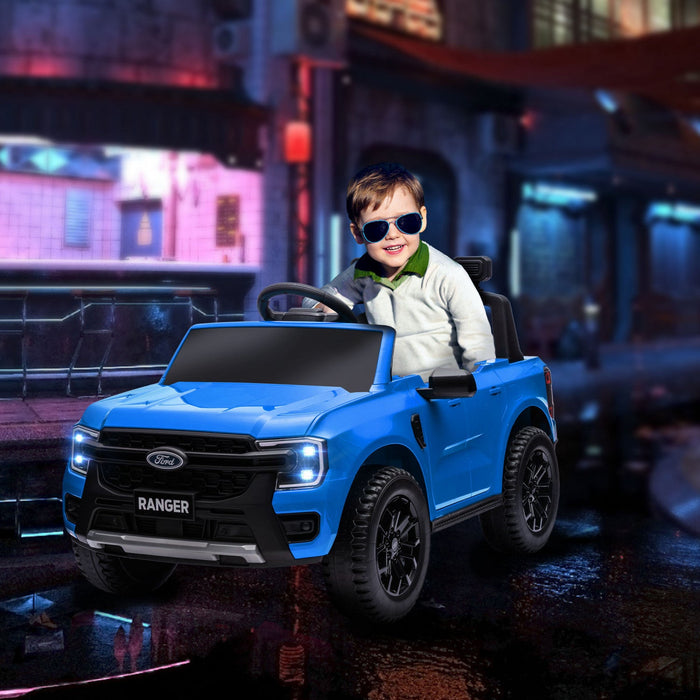 Qaba Ford Ranger Licensed 12v Powered Ride-On Car With Rear Storage, Battery Powered Kids Electric C