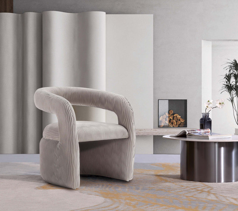 Corvette Mid-Century Modern Velvet Lounge Chair in Dove 