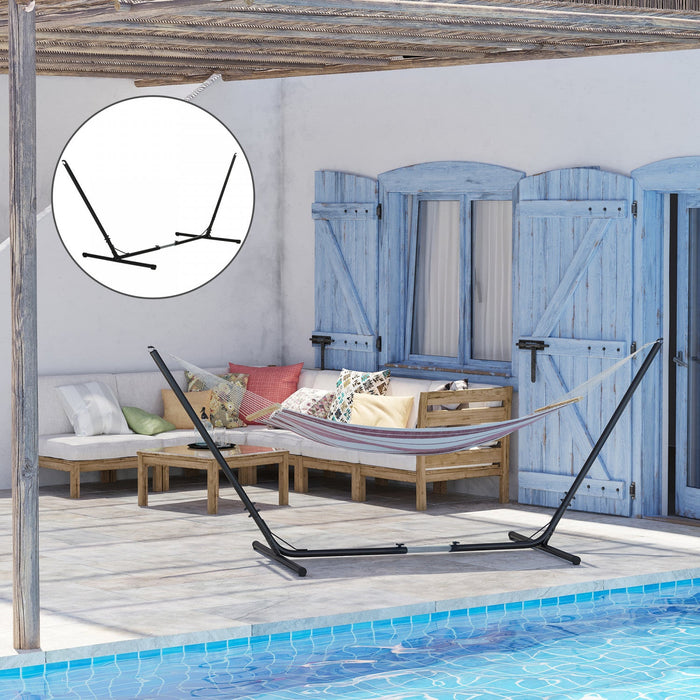 Outsunny 12ft Adjustable Hammock Stand Steel Frame Universal Fit Picnic Camp Day Bed Swing Metal Sta
