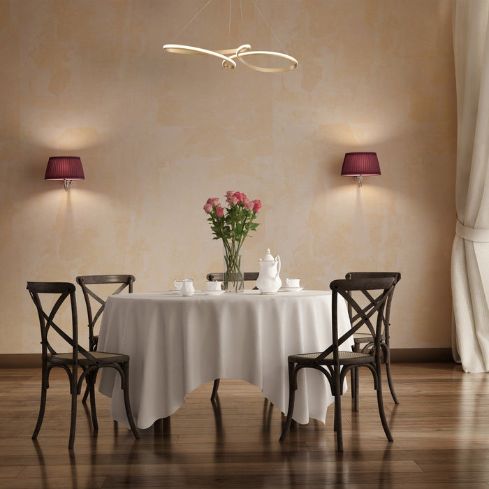 Dainolite Nola LED Horizontal Pendant 50w Aged Brass White Silicone Diffuser Lamp
