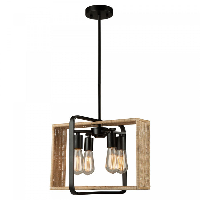 Perris 4-Light Black Pendant 