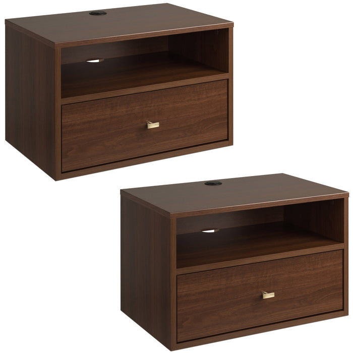 Floating Shelf with Drawer - Espresso