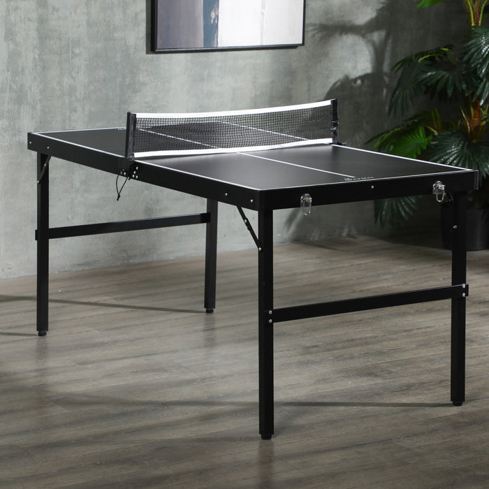 Soozier Mini Table Tennis Table, Aluminium Folding Ping Pong Table